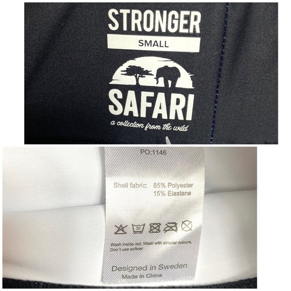 Stronger Safari Logo Aztec Print Leggings B & W - Picture 6 of 9
